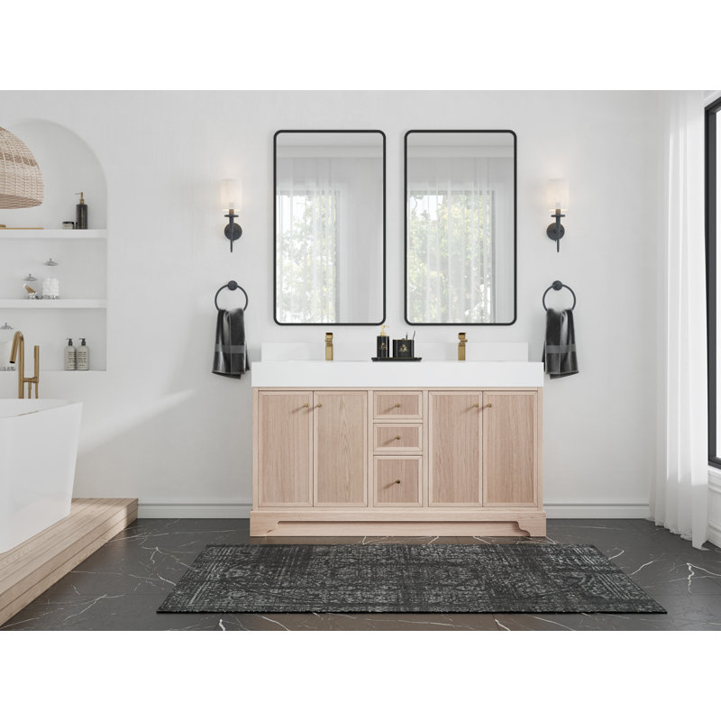 Willow Collections 60'' Free Standing Double Bathroom Vanity with ...